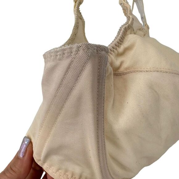 Bali Bra 0180 40D Comfort U Back Flower Embroidered Mesh Boned Beige Underwired - Picture 6 of 10